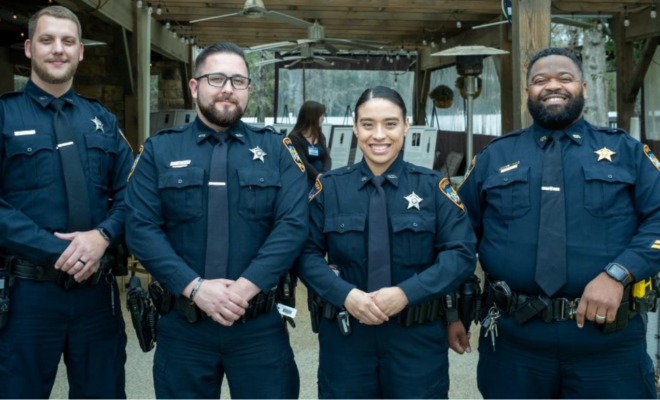 Pictured left- right: Deputy Burkett, Villalobos, Rodriguez, and Specialist Lackey